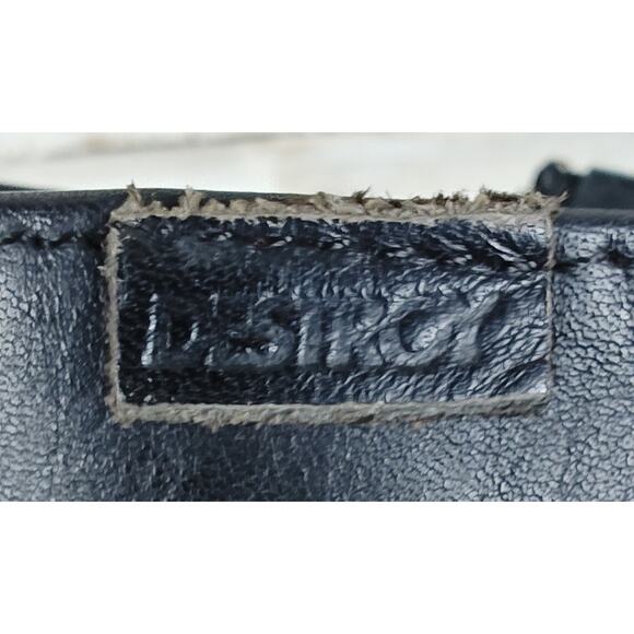 VTG Y2K DESTROY Platform Chunky Blk Leather Ankle Boots Sz43/US11.5 Star Inlays - Picture 7 of 14